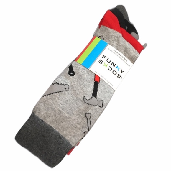 Funky Socks Tool Socks, 3Pack, Gray, Red, Black - Picture 9 of 10